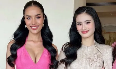 Tình bạn của Ý Nhi và mỹ nhân Thái Lan tại Miss World