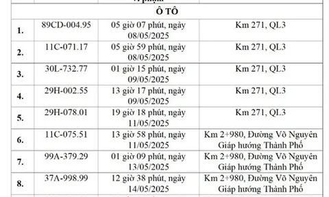 Các chủ xe có biển số sau khẩn trương nộp phạt nguội theo Nghị định 168