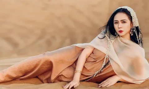 Nữ hoàng hoa hồng Bùi Thanh Hương đẹp tựa 'Nữ thần' giữa sa mạc Dubai