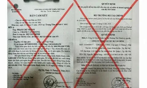 Lãnh đạo Bộ Tài chính bị giả mạo chữ ký, con dấu