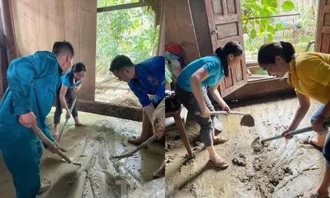 Thầy, cô nơi ‘ốc đảo’ tất bật dọn dẹp trường lớp sau lũ